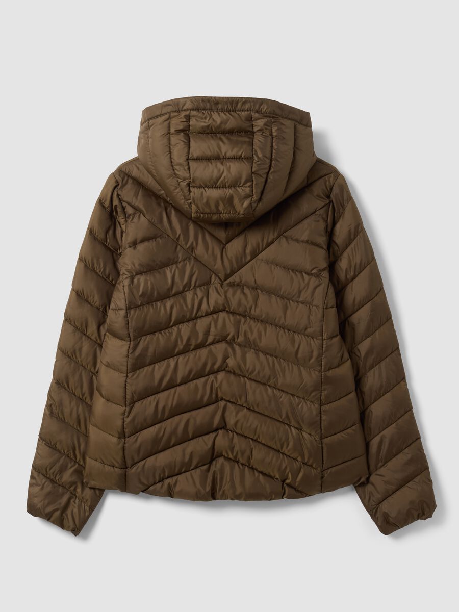 Green Ultralight quilted hooded jacket with zip_5
