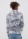 White cotton-blend hoodie with all-over graffiti print for boys_2