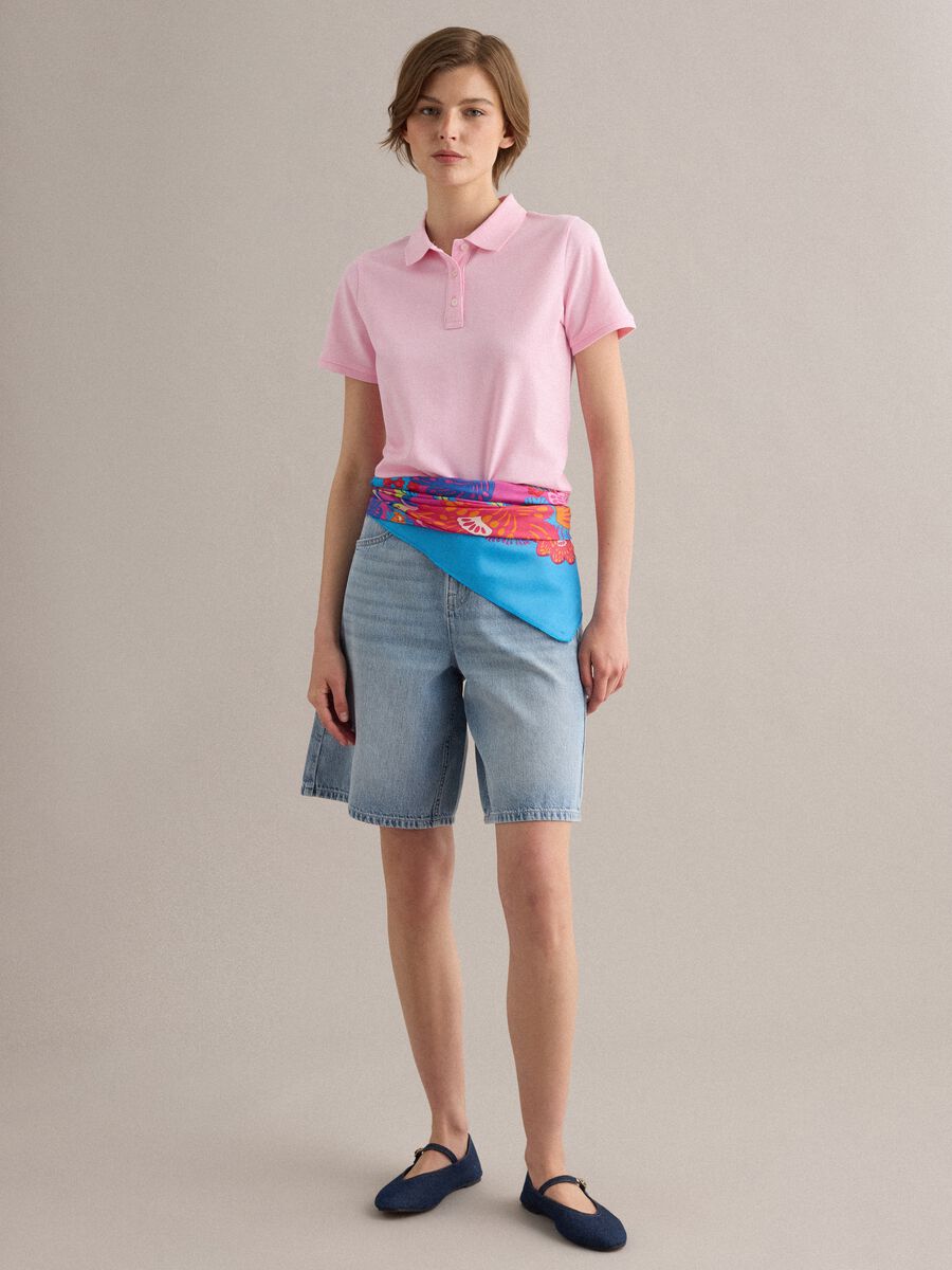 Foulard leggero multicolor con stampa floreale_1