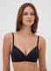 Black padded stretch-fabric bra_0