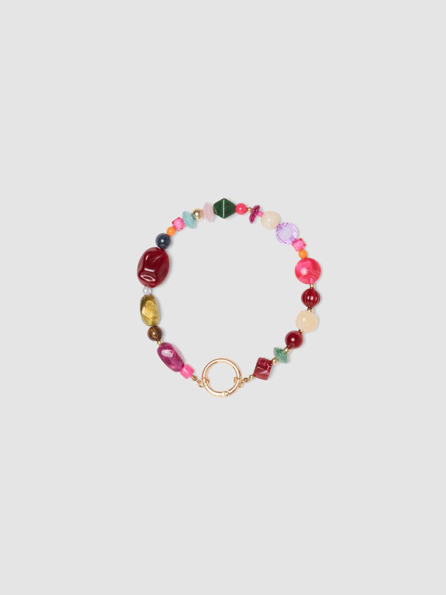 Bracciale multicolor con perline e chiusura ad anello_0