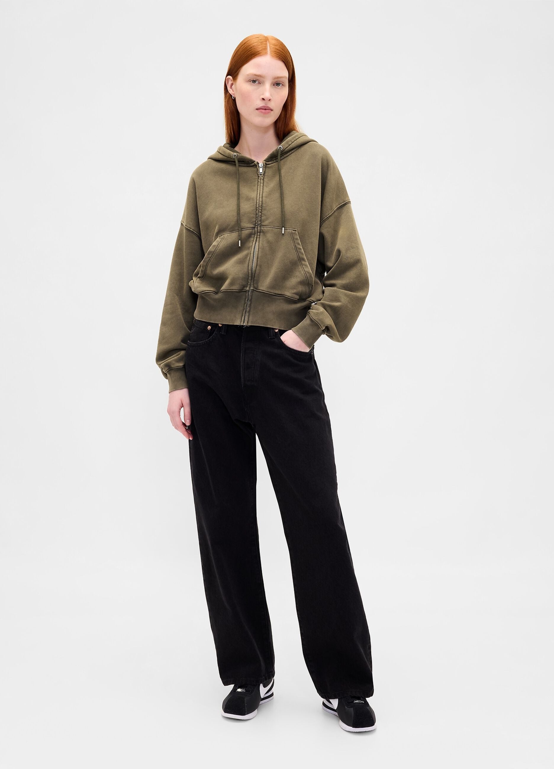 Green Hoodie with Zip