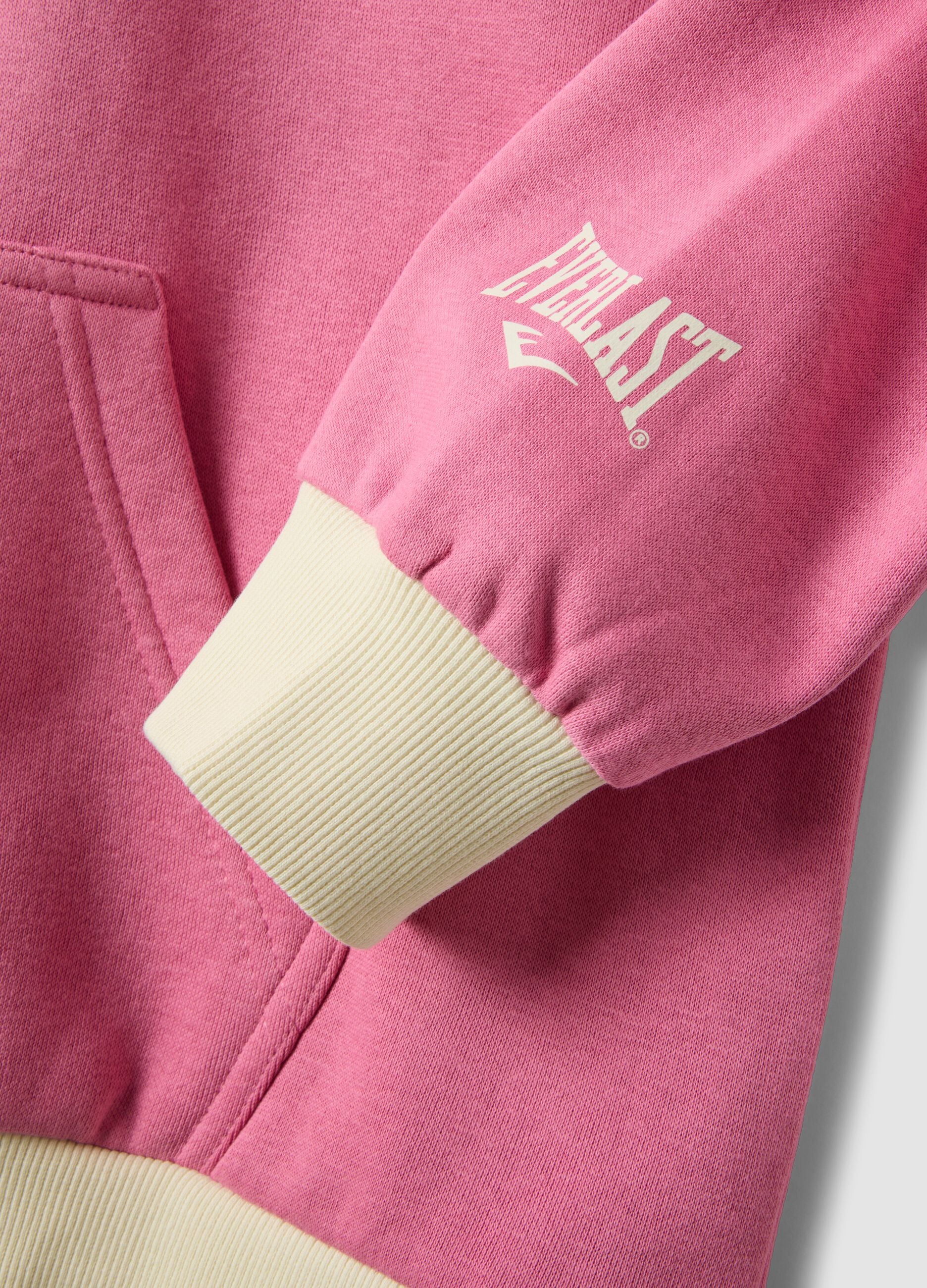 Pink cotton-blend hoodie with logo