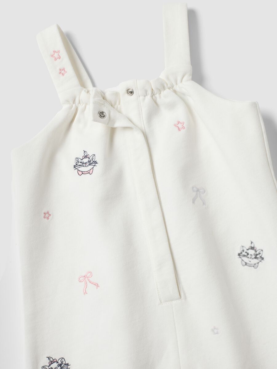 White and pink organic cotton set with The Aristocats embroidery for baby girl_3