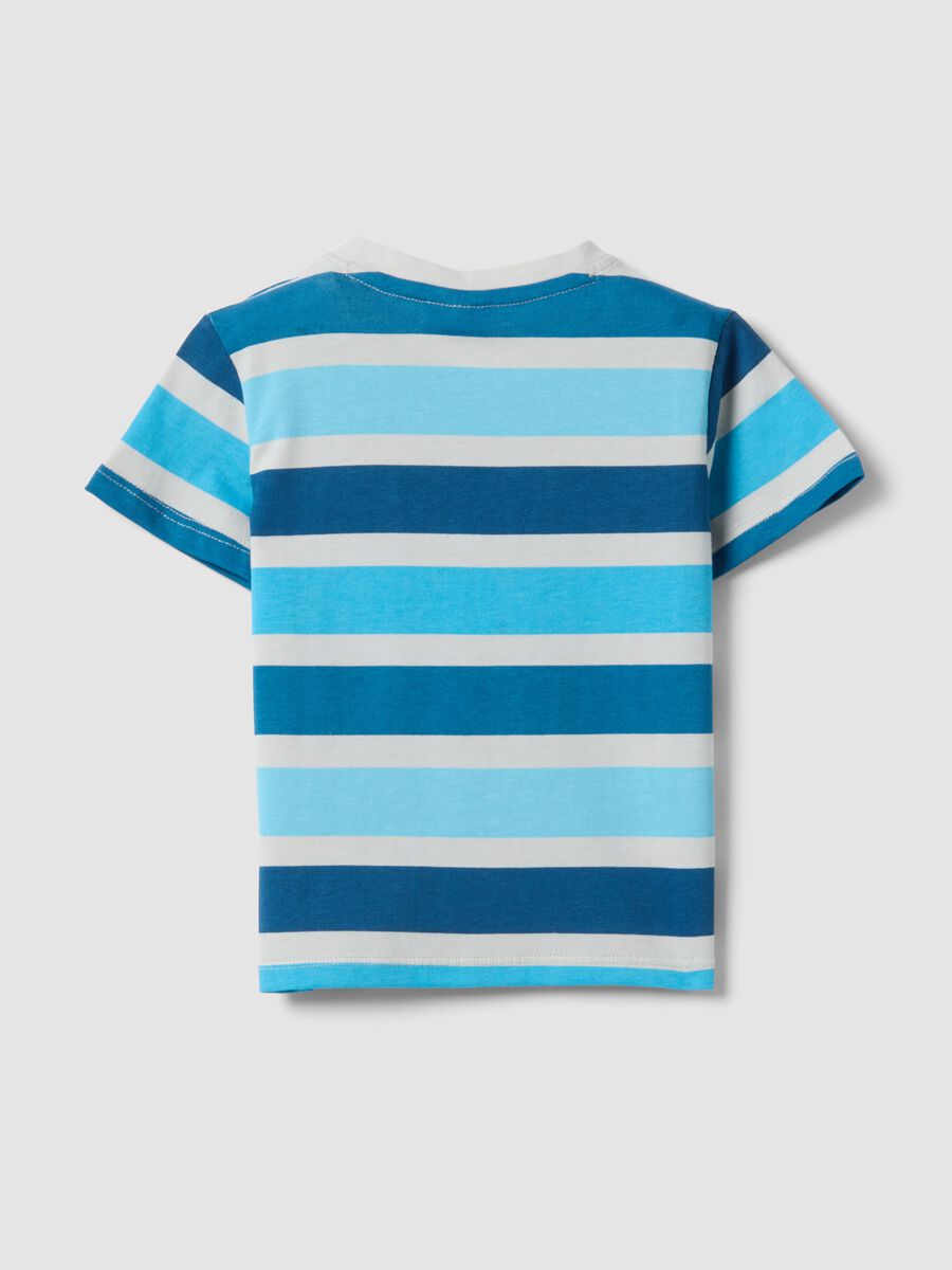 T-shirt in puro cotone a righe multicolor da bimbo regular fit_1