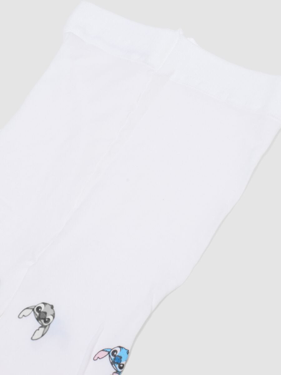 White Stretch Baby Tights with Stitch_2