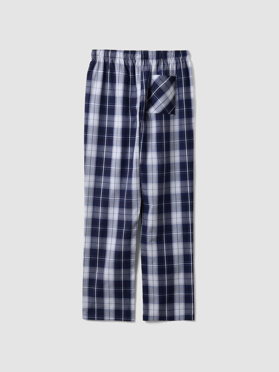 Men&rsquo;s blue organic cotton checked pyjama trousers_5
