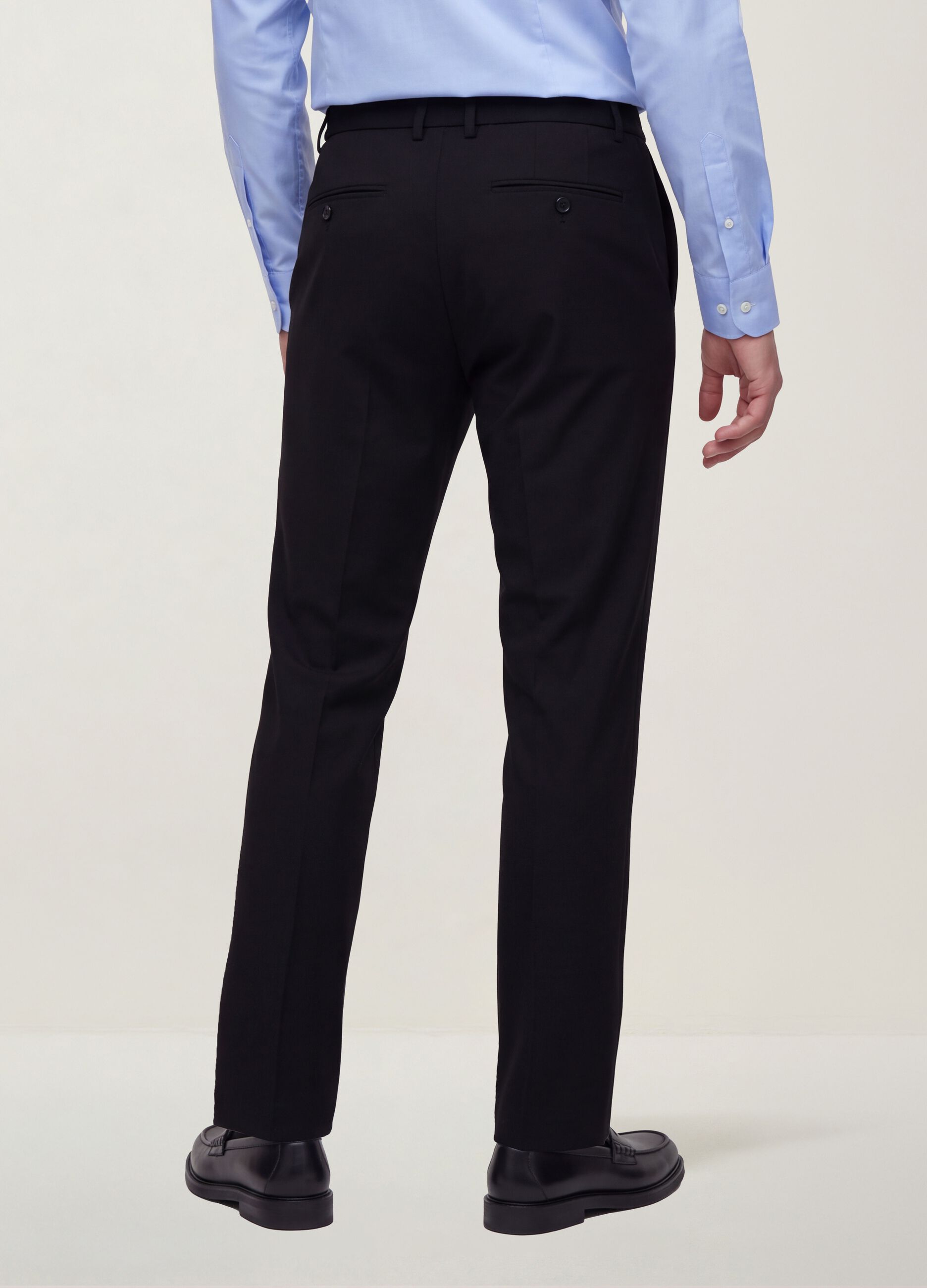 Black slim-fit stretch viscose-twill chino trousers