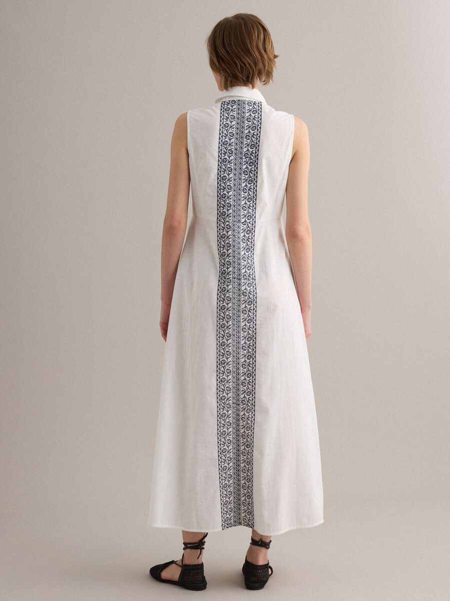 White pure cotton shirt dress_3