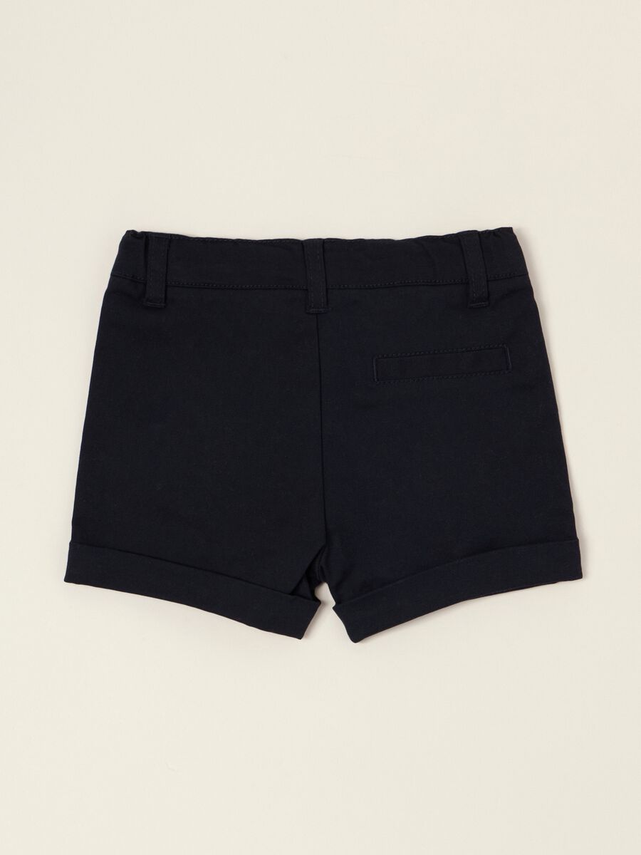 Shorts blu in cotone elasticizzato da neonato regular fit_2
