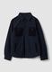 Blue padded regular-fit shacket with patch pockets_0