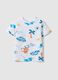 Multicolor pure cotton children's regular fit t-shirt with prints_0