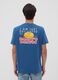 Blue pure cotton jersey T-shirt with print, regular fit_3