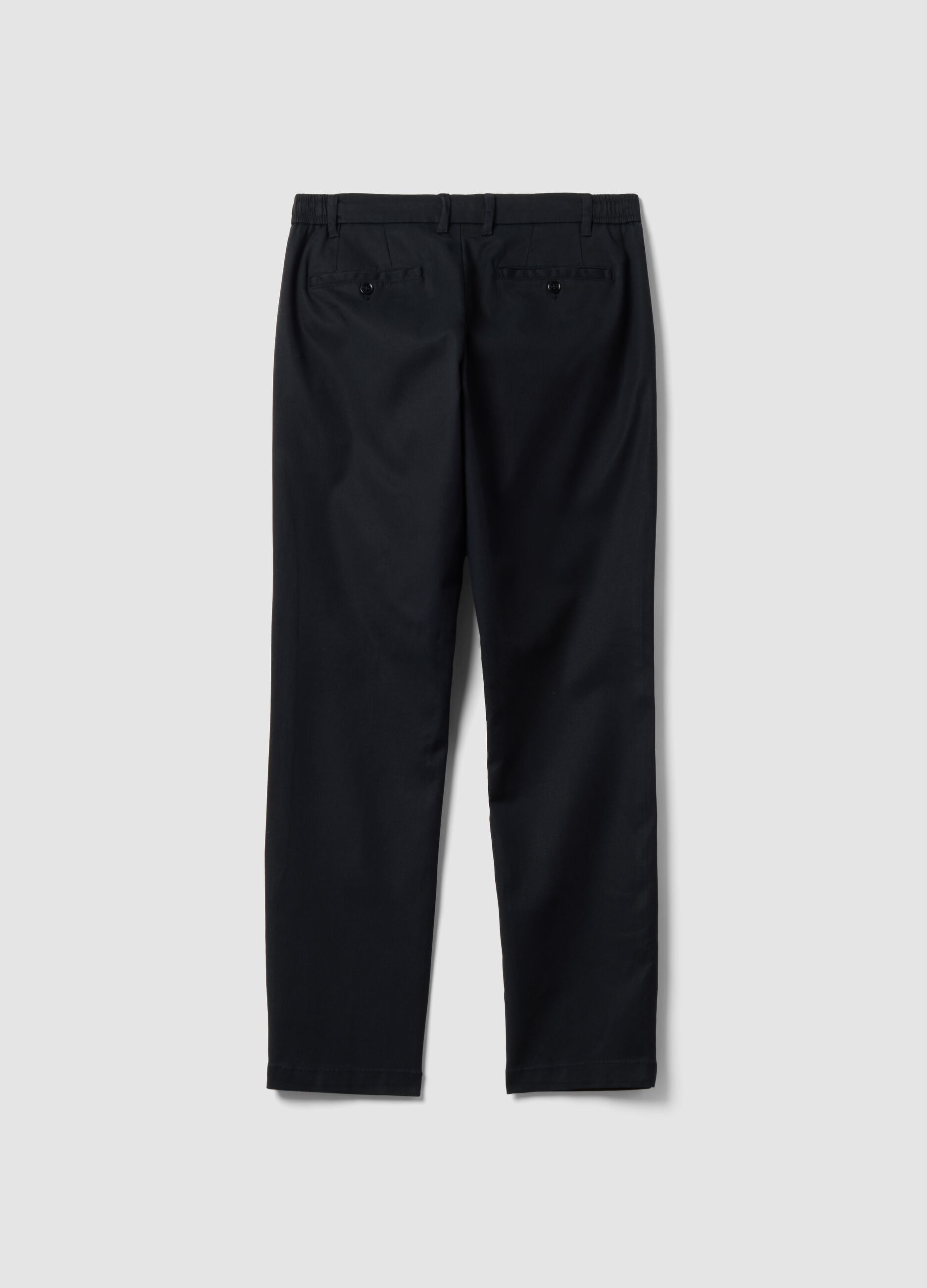 Black slim-fit chino trousers in lyocell and stretch cotton