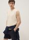 Beige crew-neck pure cotton vest top, relaxed fit_0