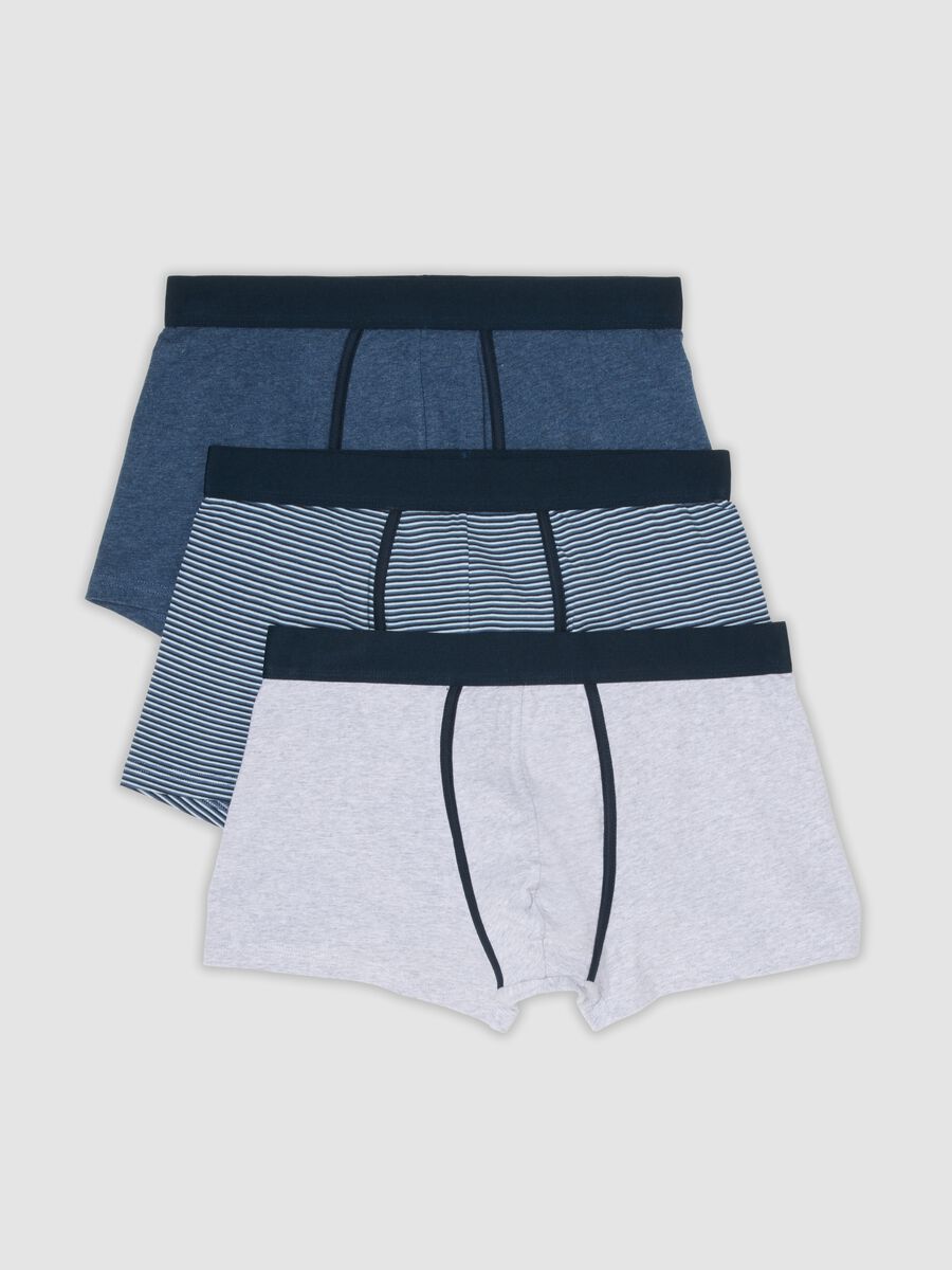 Tripack di boxer multicolor in cotone organico elasticizzato a righe_4