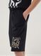 Black pure cotton bermuda shorts with elasticated waist_2
