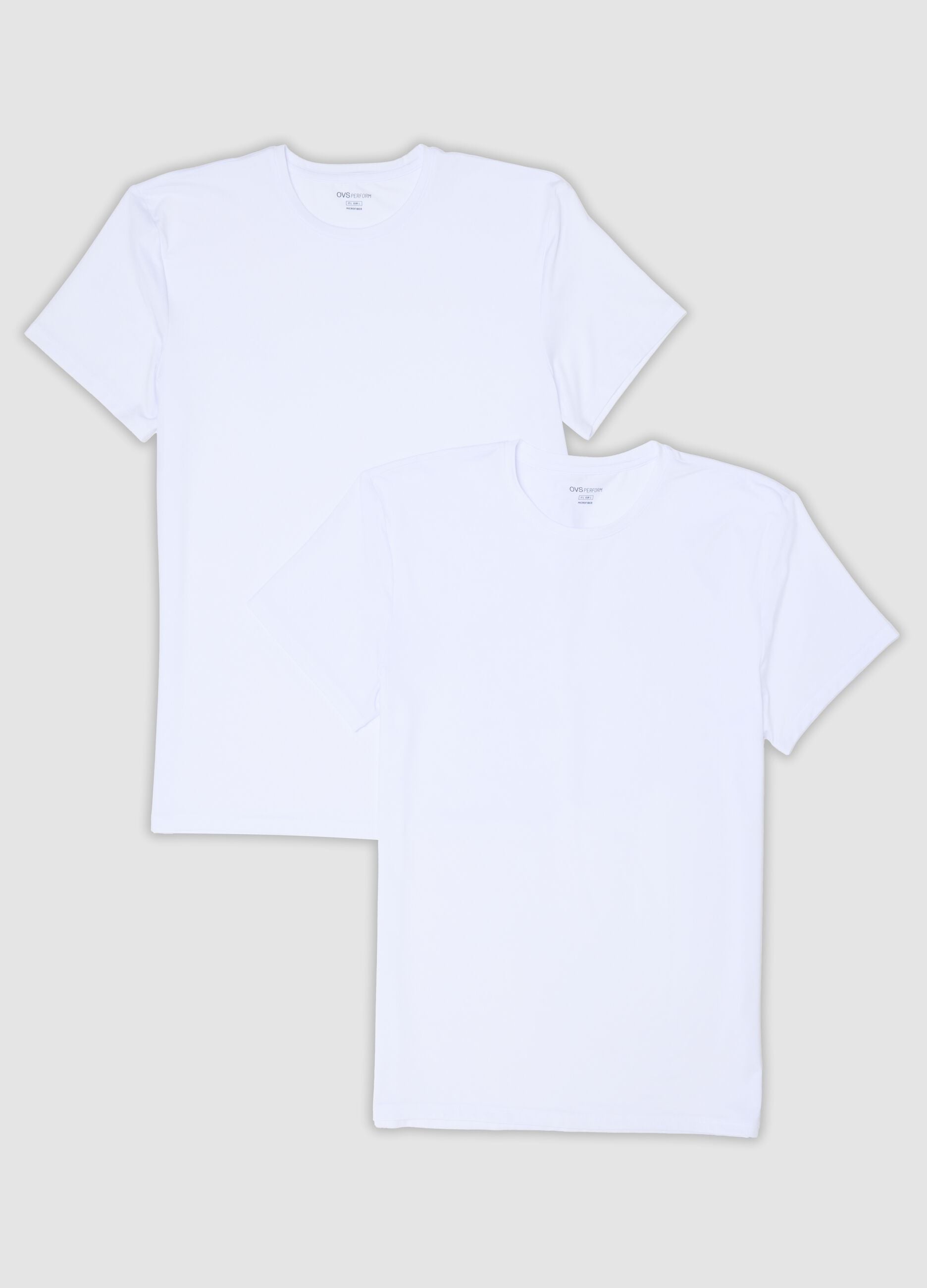 2-pack of white stretch microfibre regular-fit T-shirts