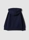 Blue hooded sweatshirt in pure organic cotton with star, regular fit for baby girl_1