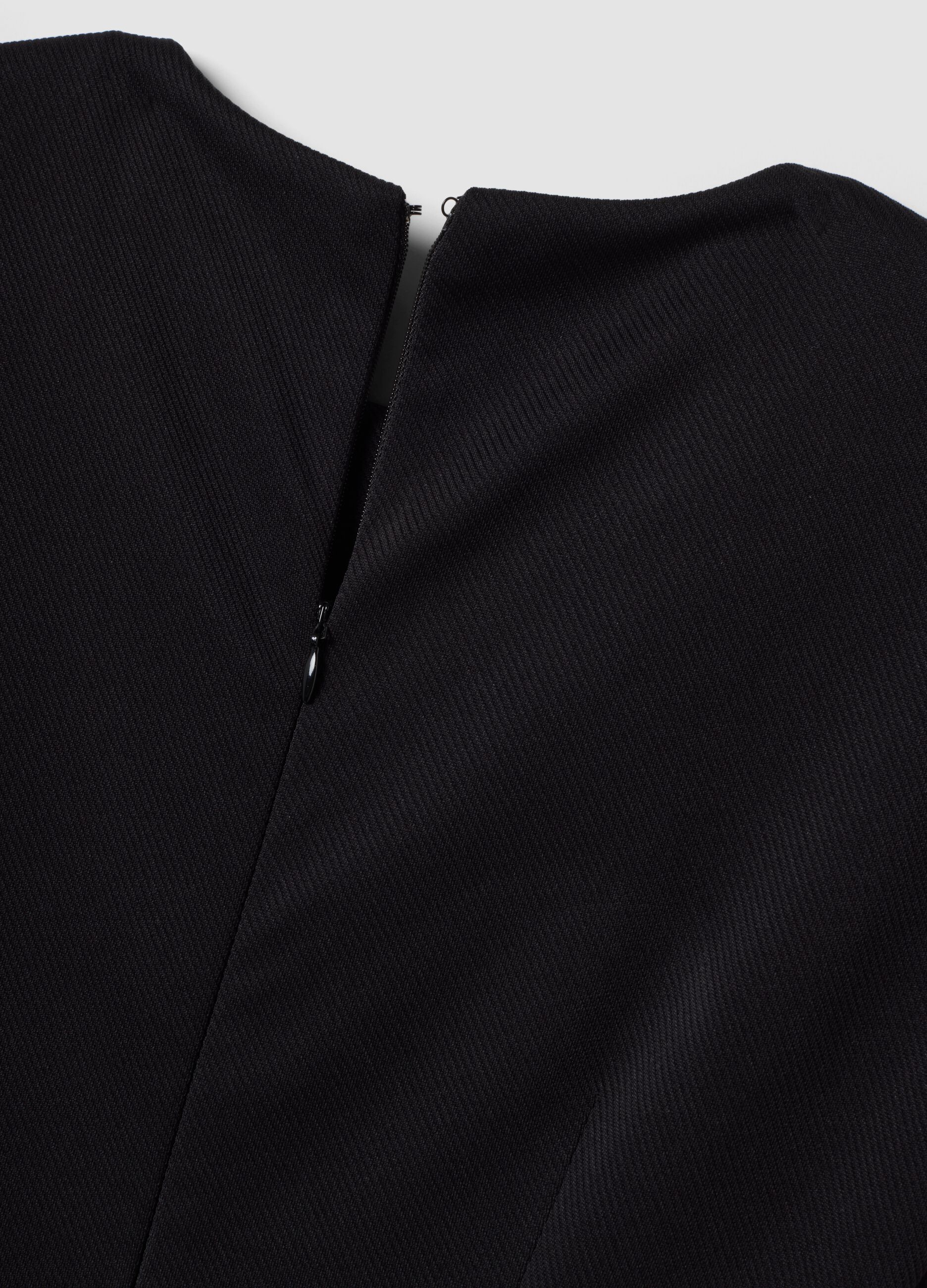 Black midi dress in stretch fabric, slim fit