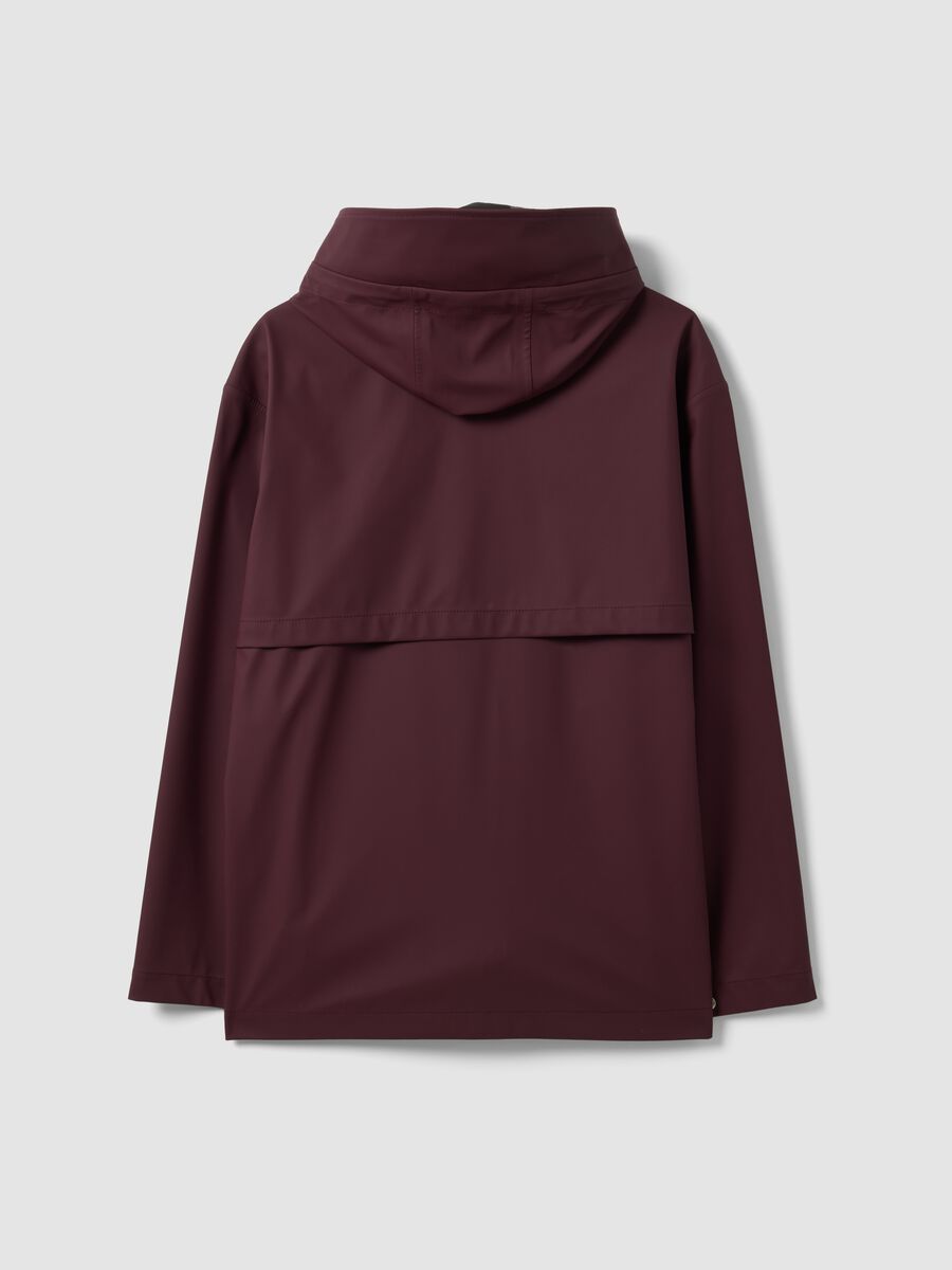 Red rain jacket with zip and hood_6
