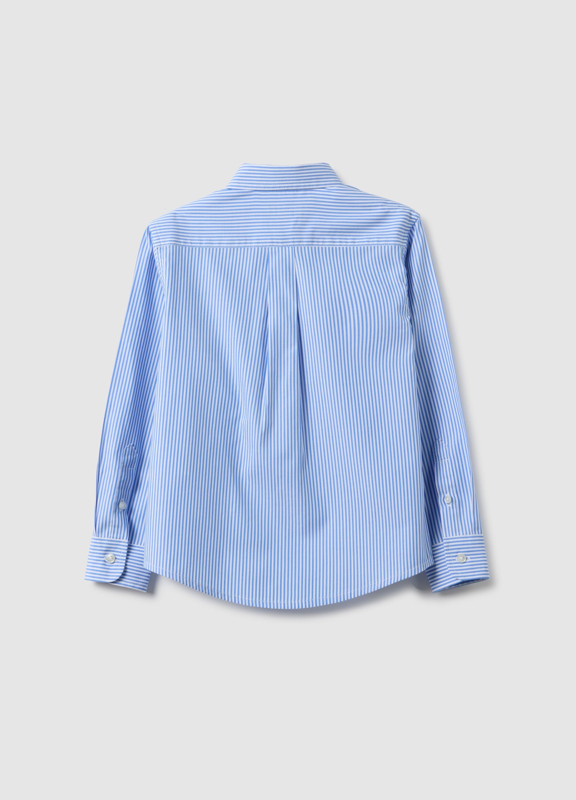 Multicolour striped pure cotton regular fit boys' shirt