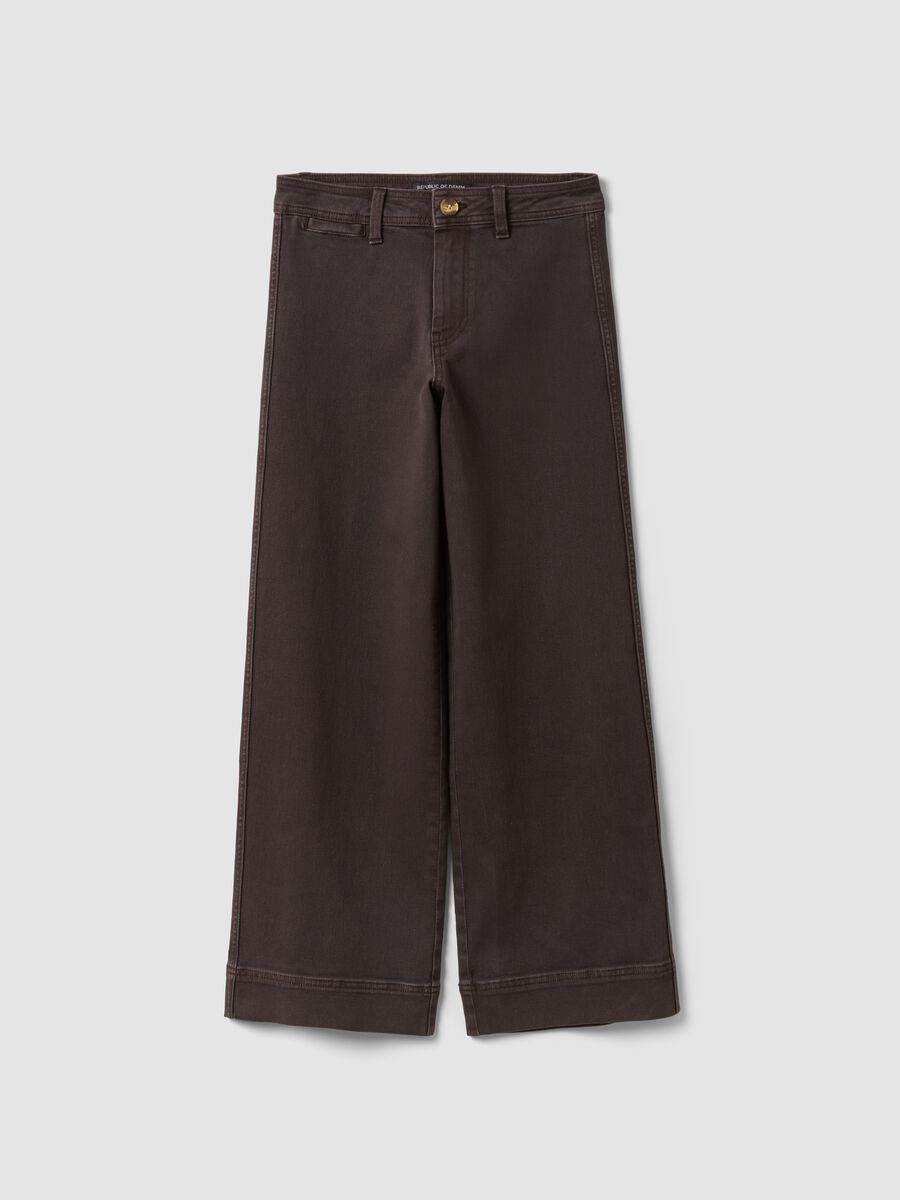 Brown wide-leg jeans in stretch cotton_4