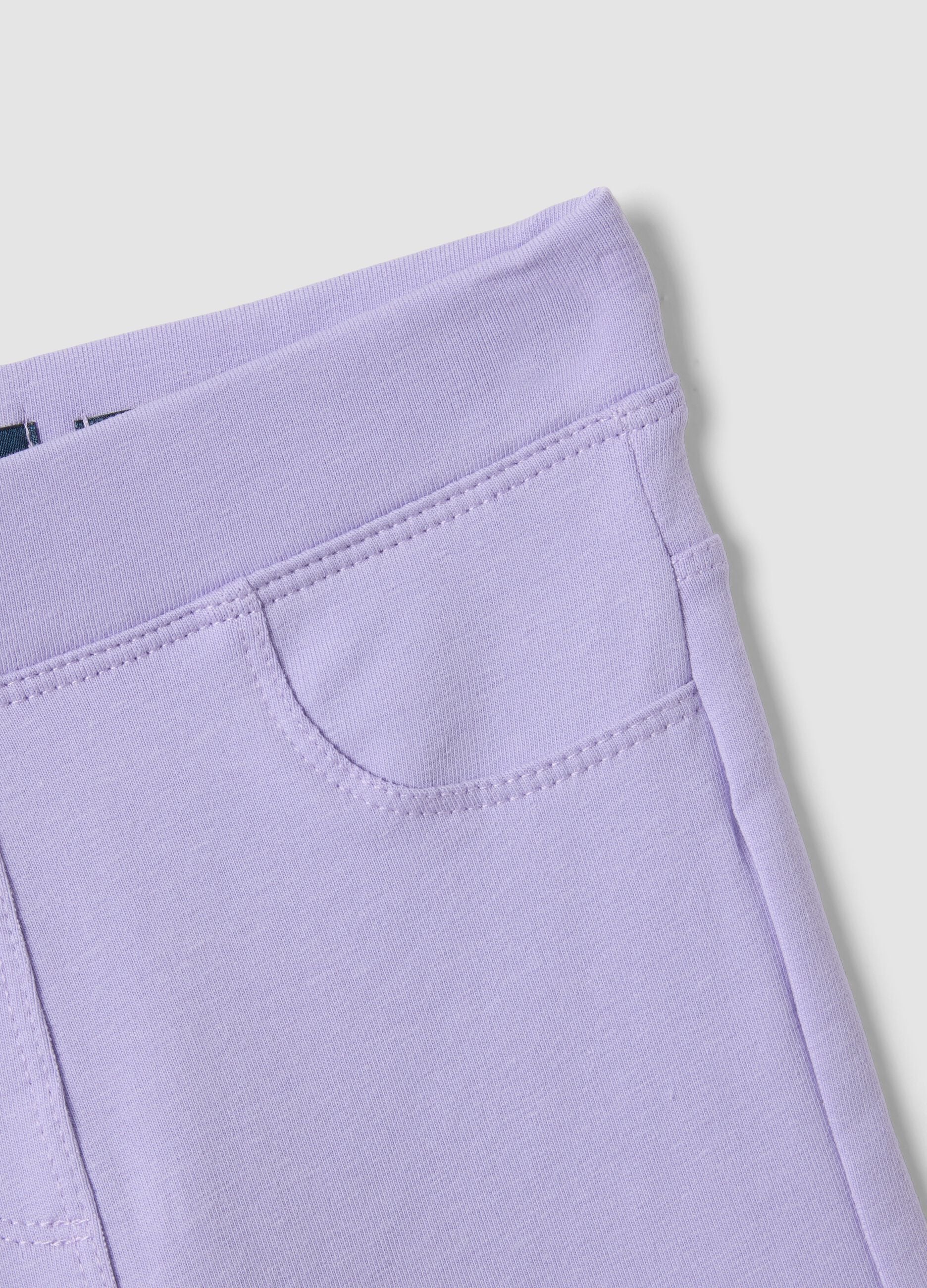Purple organic cotton flared trousers