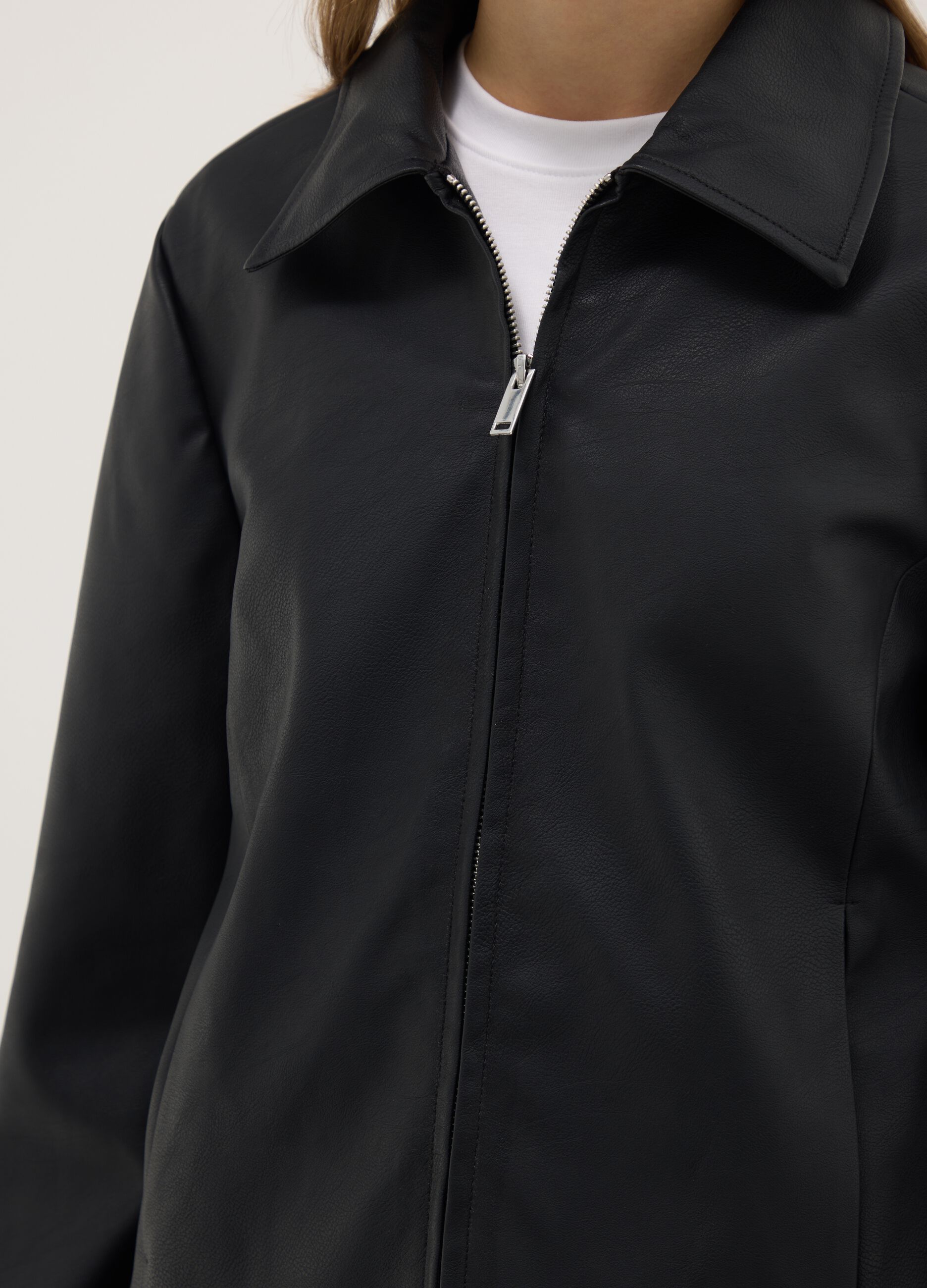 Black jacket regular fit full zip