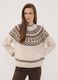 Beige Jacquard Jumper with High Neck_1