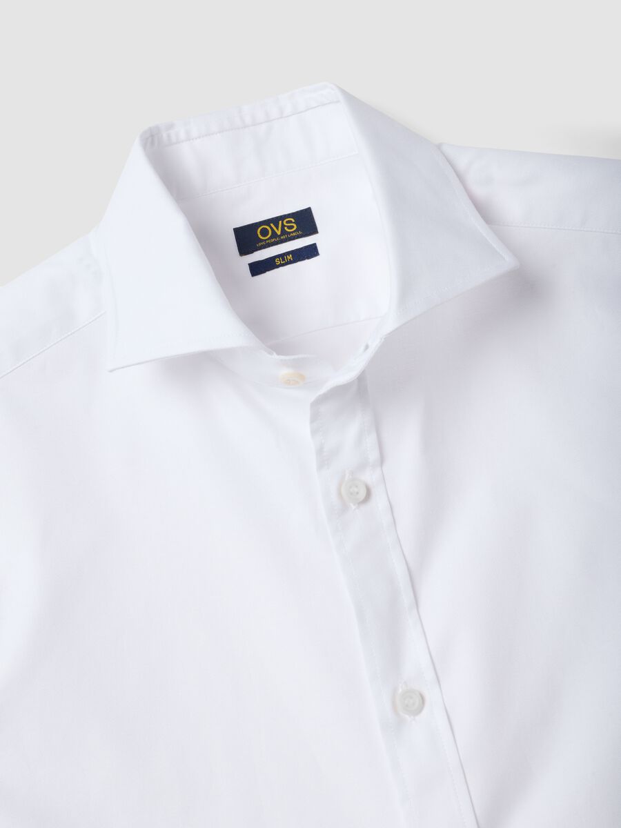 White slim-fit Oxford shirt in pure cotton_2