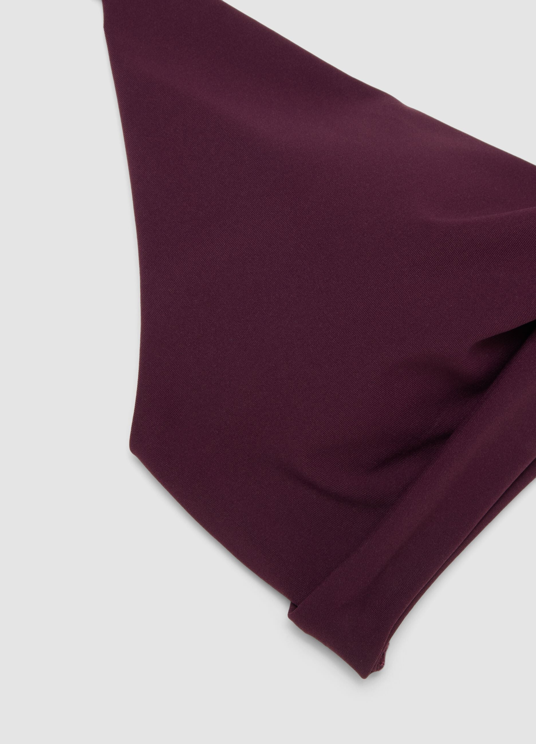 Purple triangle bikini top in stretch fabric with shaping effect