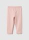 Pink Slim Fit Cotton Stretch Leggings for Girls_0