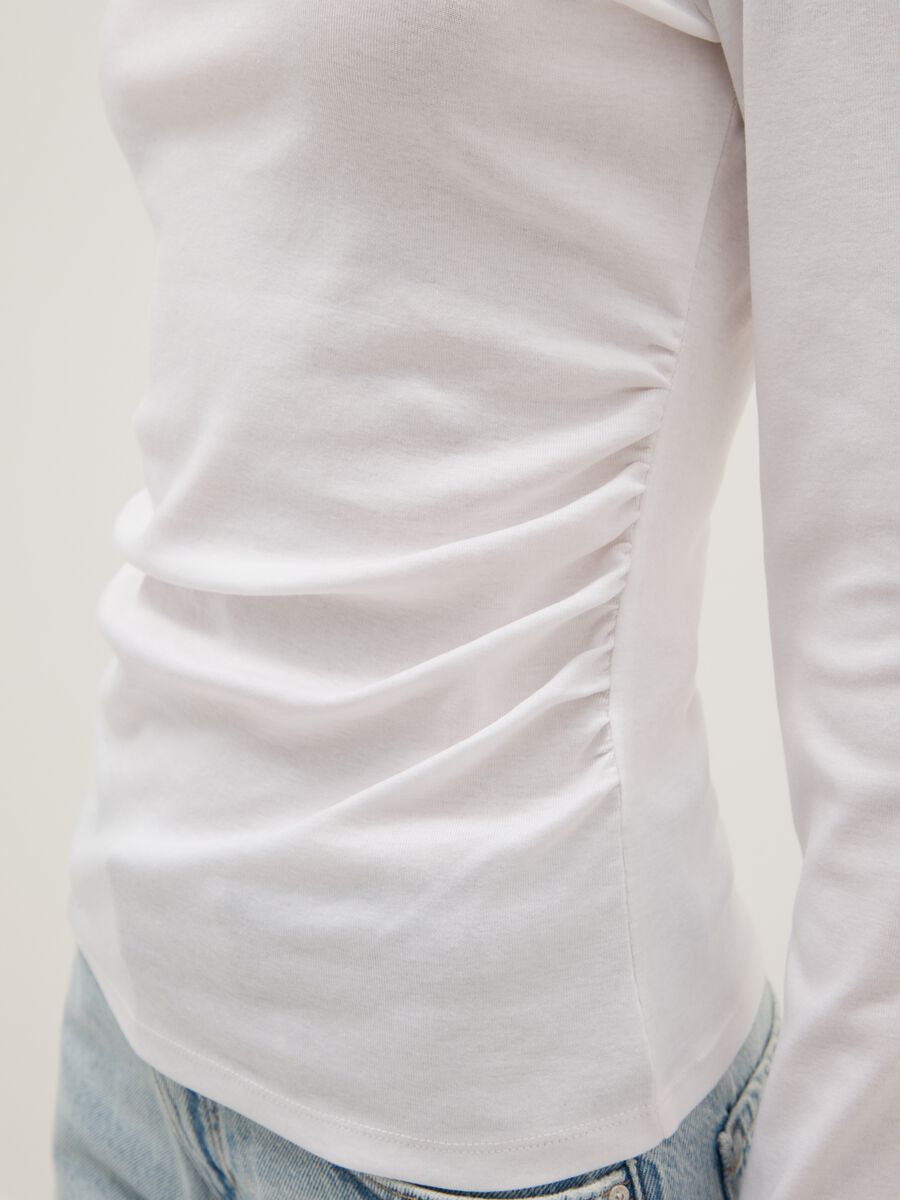 White long sleeve pure cotton regular fit t-shirt_3