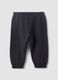 Black pure cotton jogger trousers with heart detail, comfort fit for baby girl_1