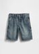 Washed Denim Bermuda Shorts with Pockets_3