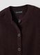 Brown pure cotton knitted vest with crew neck, regular fit_5