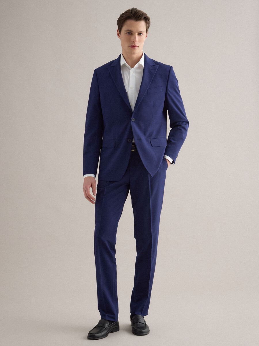 Pantaloni eleganti blu slim fit_0
