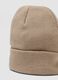 Beige jersey knit beanie with turn-up cuff_2