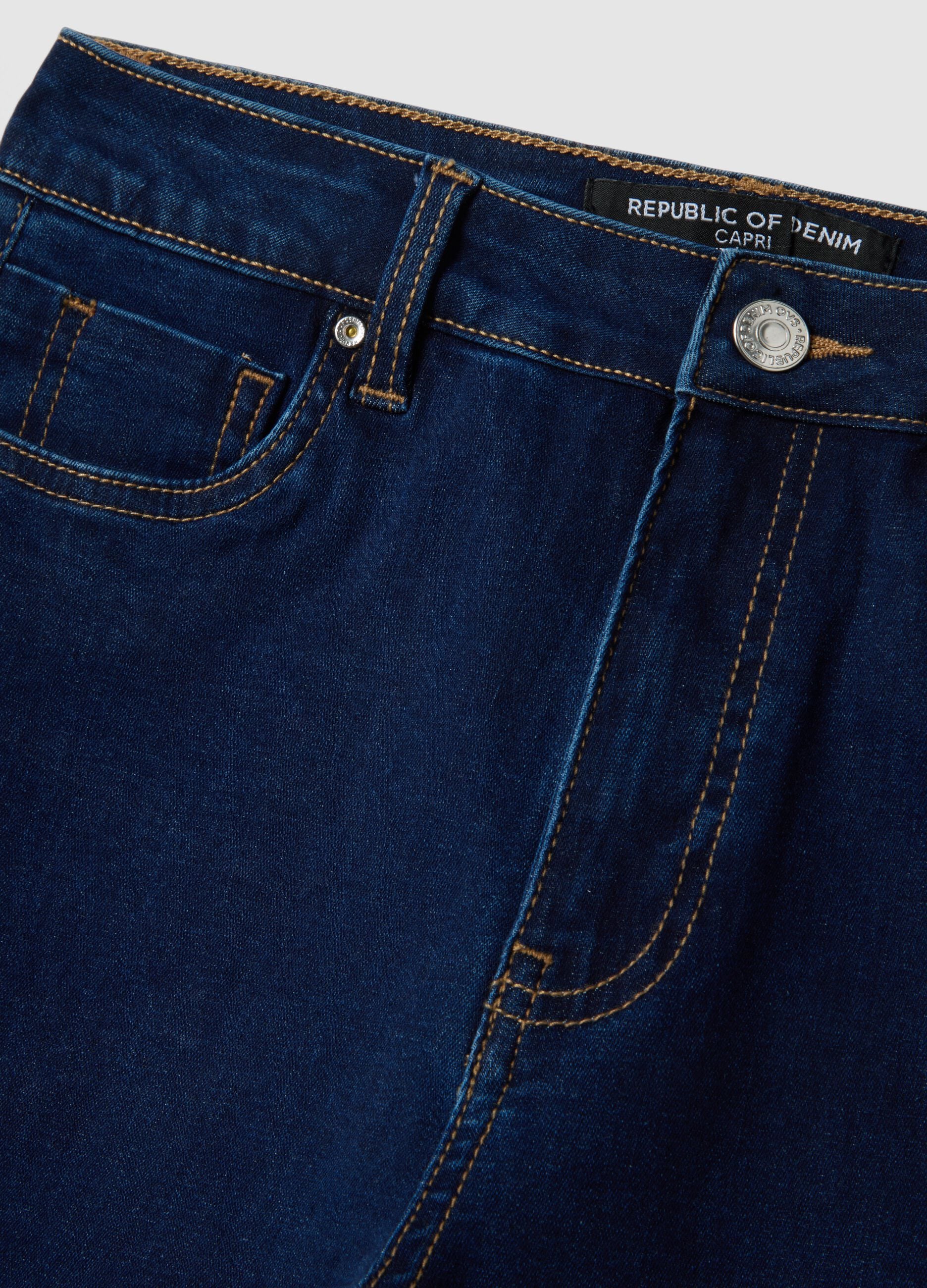 Blue skinny jeans in stretch cotton and viscose