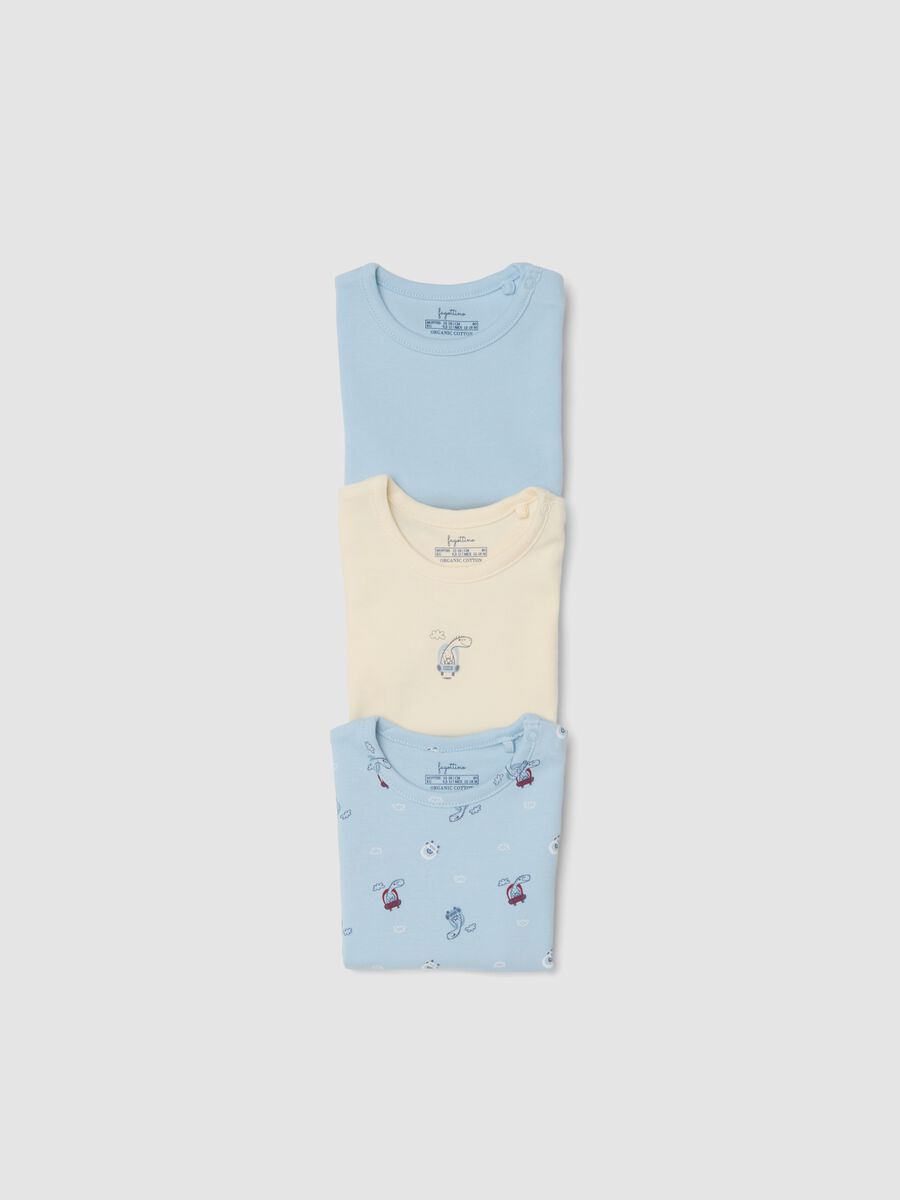 Tripack body multicolor in puro cotone organico per neonato e bimbo_2