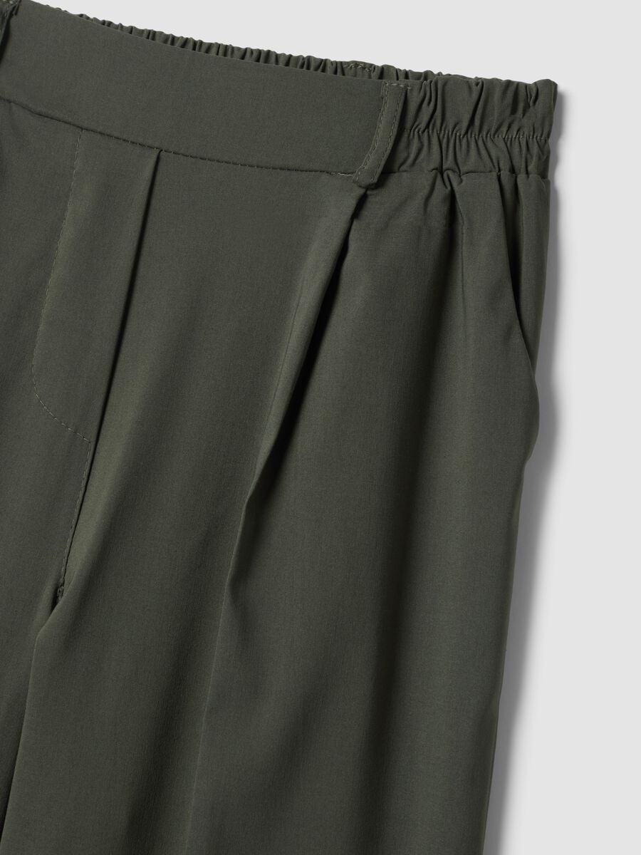 Green wide-leg trousers in stretch viscose_5