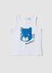 White pure cotton vest with print_0