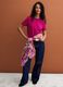 Pink wool-blend floral print scarf_3