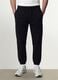 Black cotton-blend jogger trousers, regular fit_1