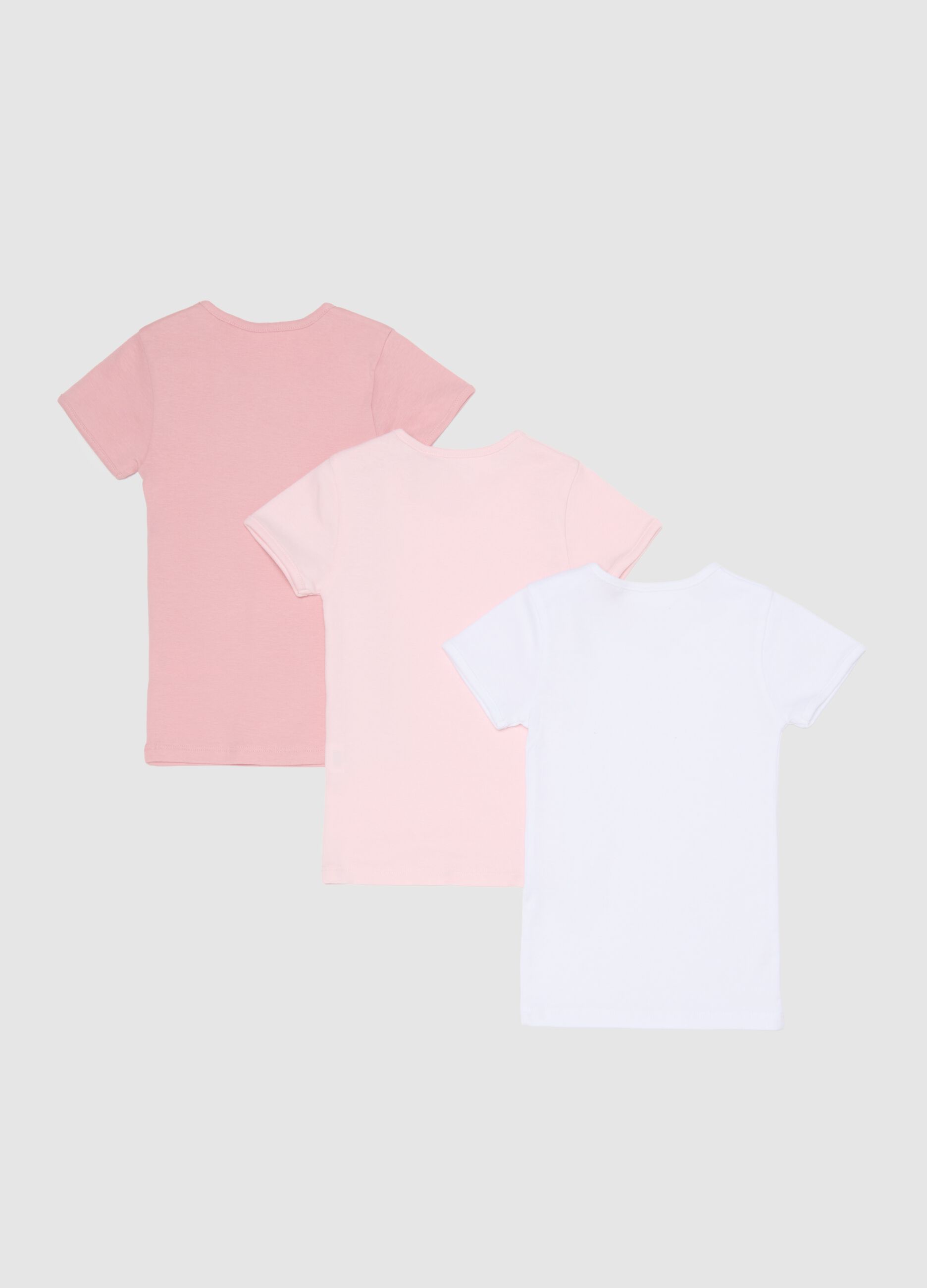 Multicolour baby girl t-shirt tripack in pure cotton