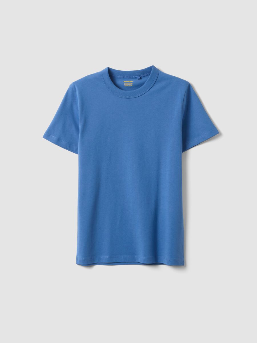 T-shirt in puro cotone blu da ragazzo regular fit_3