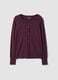 Purple viscose-blend crew-neck cardigan, regular fit_4