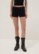 Black stretch cotton regular-fit shorts with studs_1