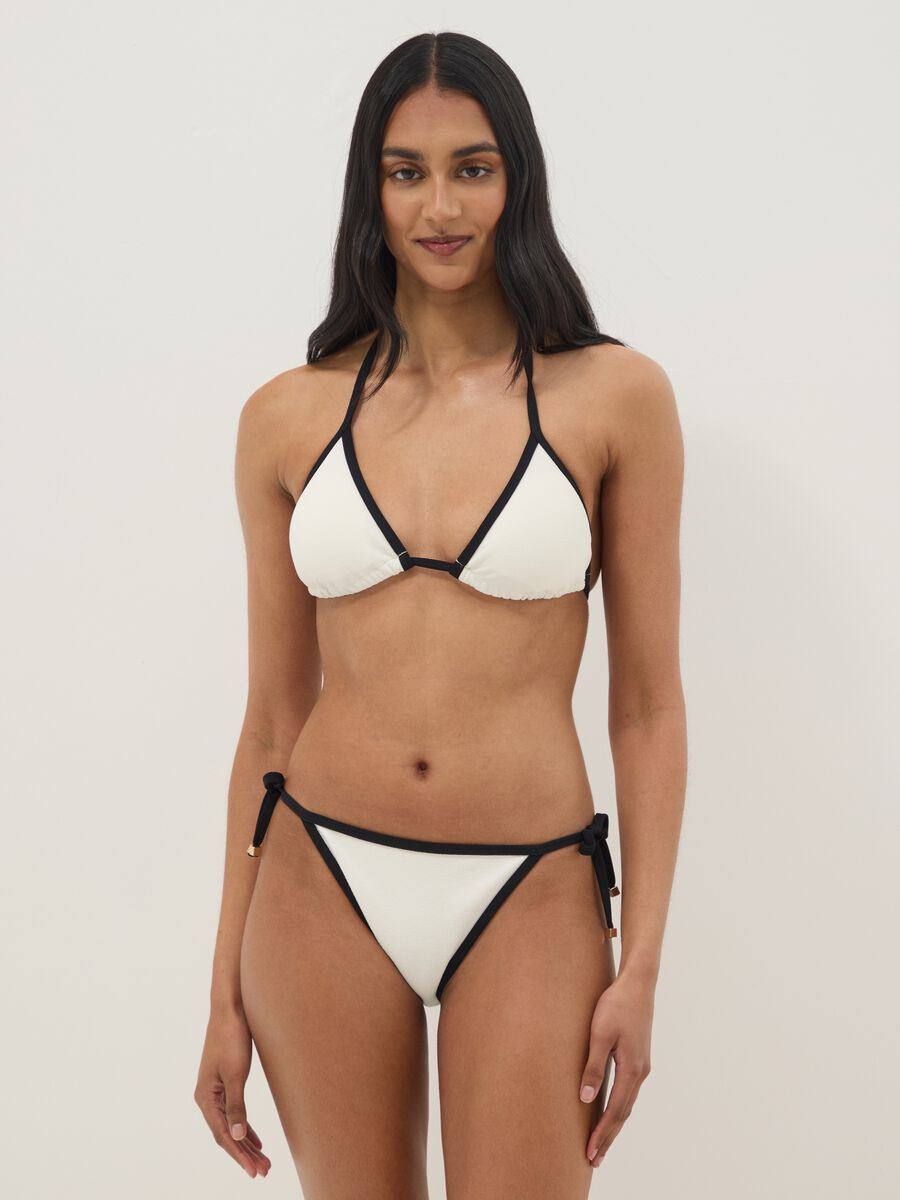 Multicolour triangle bikini top in stretch fabric_2